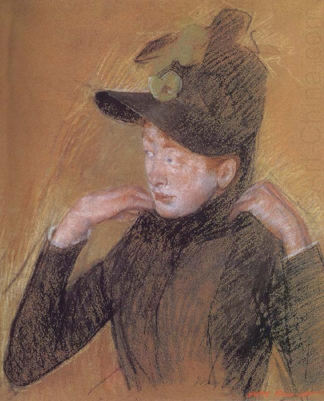 Woman triming the veil, Mary Cassatt